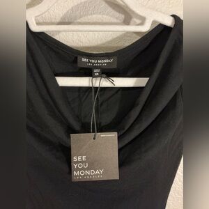 Stretch Jersey Cowlneck Dress Black Size XS